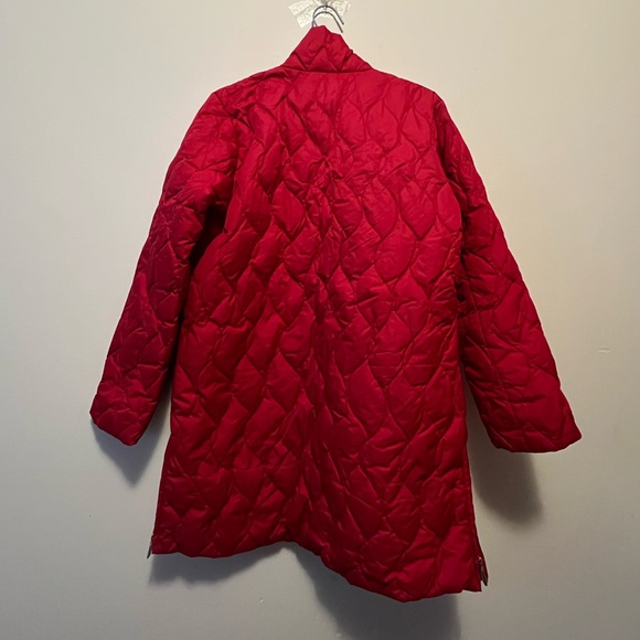Metro Women's Red Quilted Puffer Down Coat - Picture 3 of 4